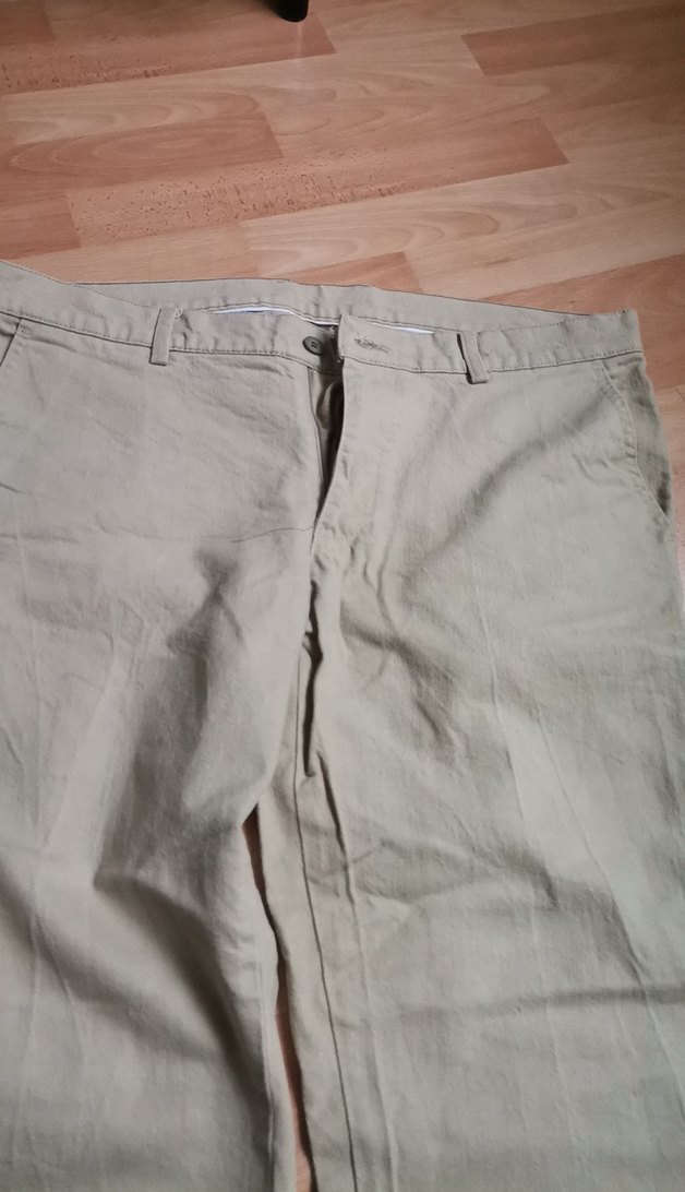 Erkek Bej Keten Kemerli Pantolon 50beden - Görsel 2