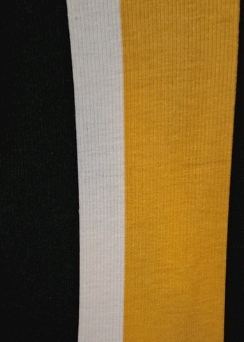 Çizgili Sarı Uzun Kollu Kısa Elbise - Görsel 6