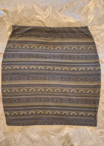 Bohem Nakışlı Örme Mini Etek - Görsel 6