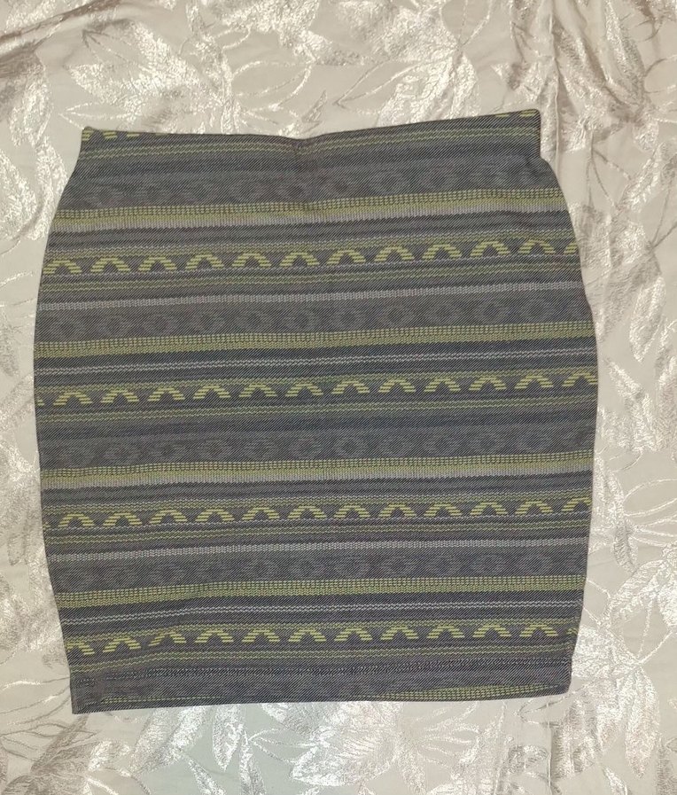 Bohem Nakışlı Örme Mini Etek - Görsel 2