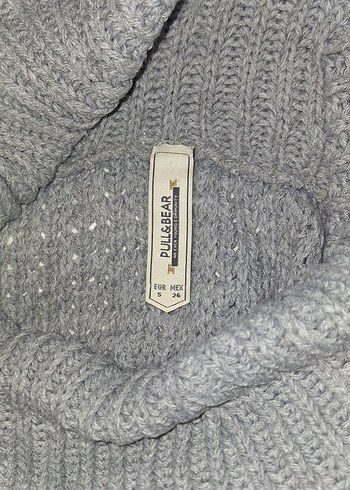 Gri Örgü Dökümlü Boğazlı Kadın Kazak - Görsel 5