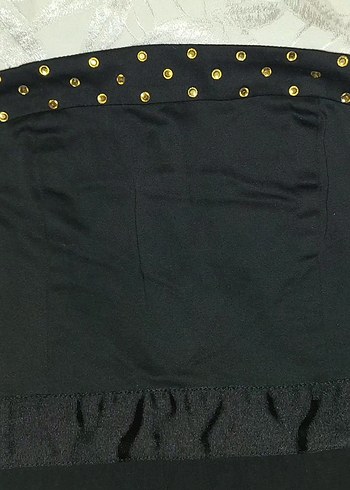 Siyah, Taşlı Kadın Mini Elbise - Görsel 3