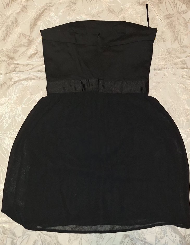 Siyah, Taşlı Kadın Mini Elbise - Görsel 2