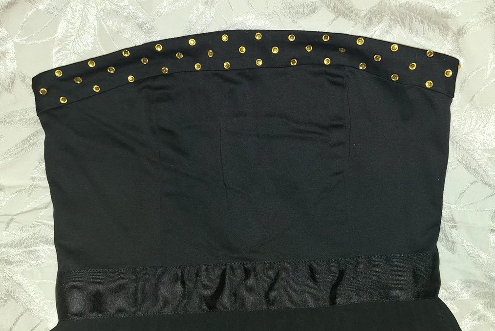 Siyah, Taşlı Kadın Mini Elbise - Görsel 3