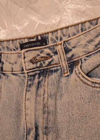 Düğmeli Kadın Denim Pantolon - Görsel 2