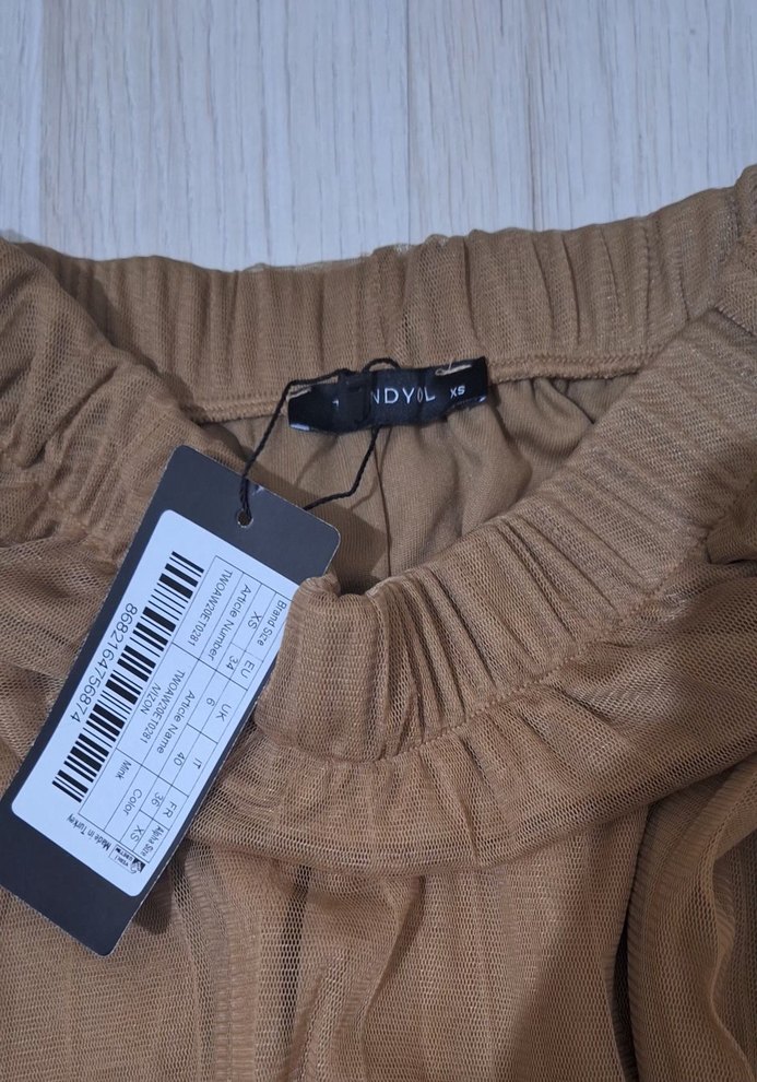 Bej Pilili Uzun Bohem Etek - Görsel 5