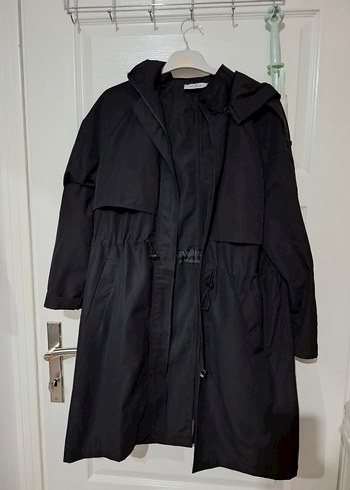 Siyah Kemerli Midi Kadın Yağmurluk - Görsel 3