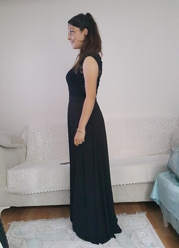 40 Beden Siyah uzun abiye