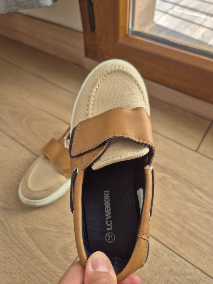 Bej Erkek Çocuk Cırt Cırtlı Loafer - Görsel 2