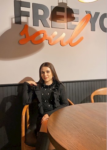 Siyah Mini Triko Elbise - Görsel 2