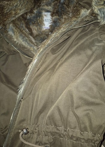 Yeşil Kamuflaj Desenli Kadın Kışlık Ceket - Görsel 5