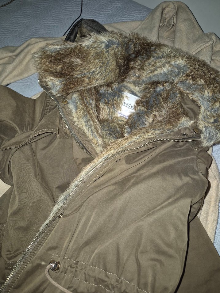 Yeşil Kamuflaj Desenli Kadın Kışlık Ceket - Görsel 4