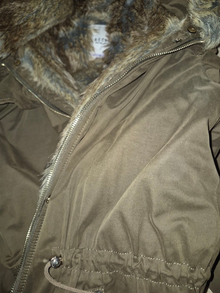 Yeşil Kamuflaj Desenli Kadın Kışlık Ceket - Görsel 5