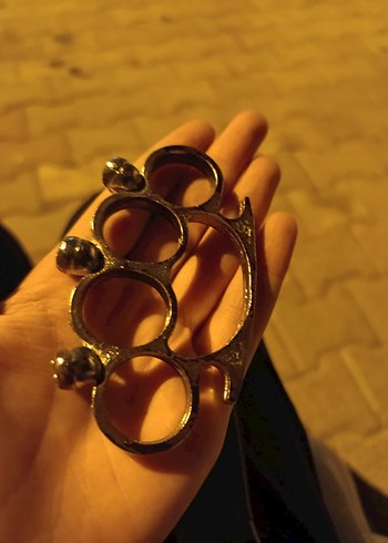 Parlak Altın Renkli Rock Punk Erkek Yüzük - Görsel 4