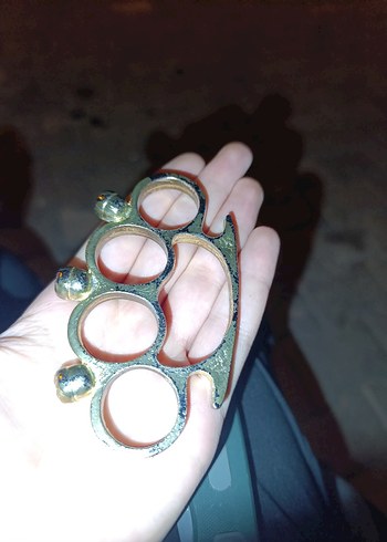 Parlak Altın Renkli Rock Punk Erkek Yüzük - Görsel 5