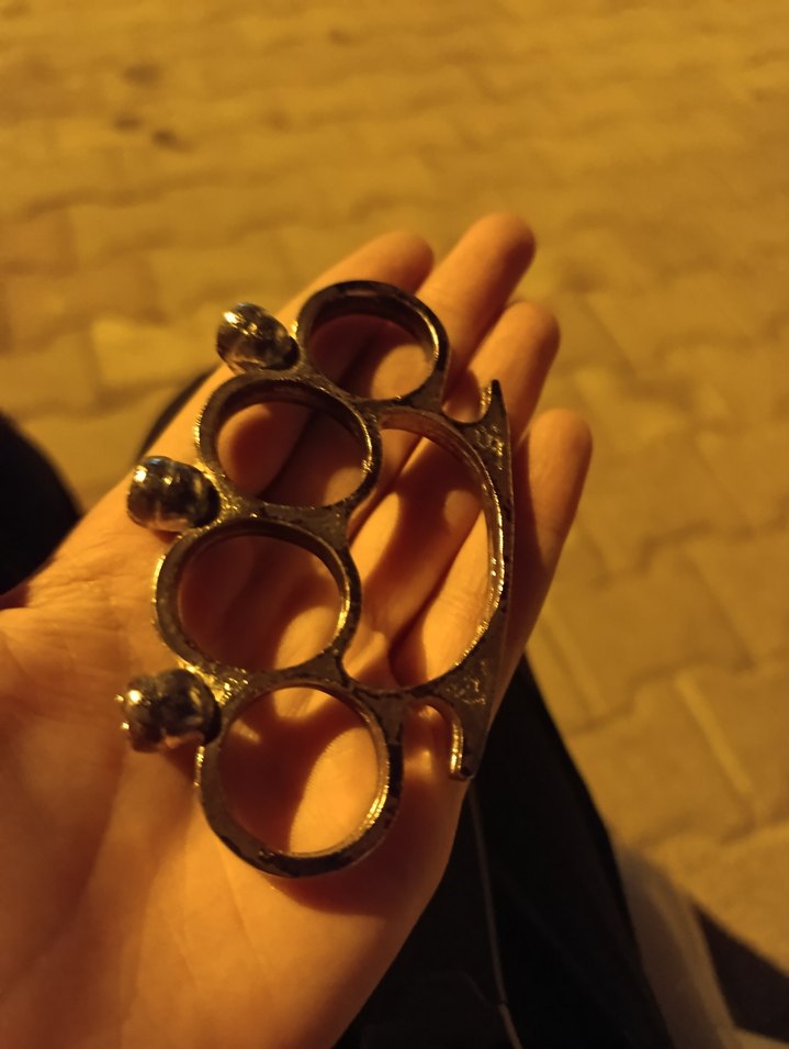 Parlak Altın Renkli Rock Punk Erkek Yüzük - Görsel 4