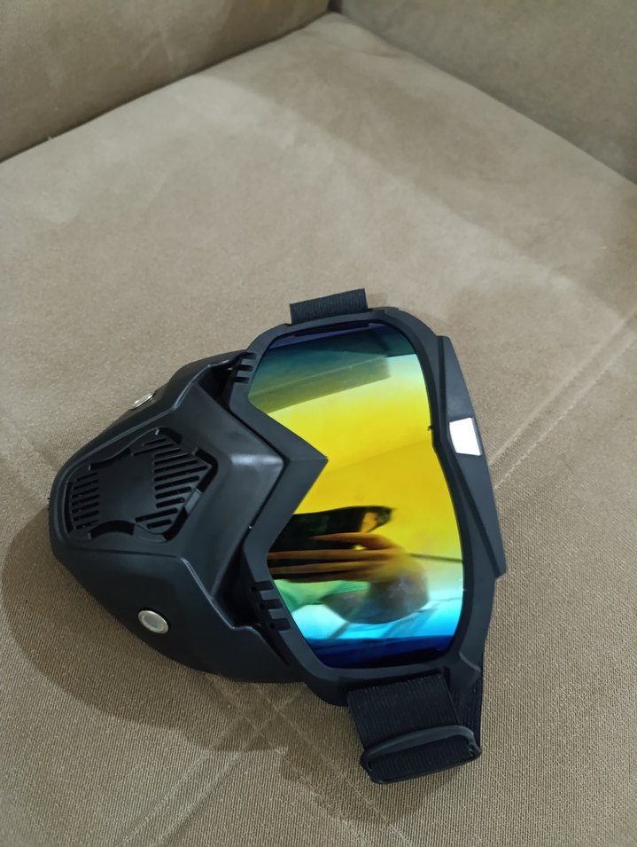 Kemerli Siyah Kamuflaj Motosiklet Kaskı - Görsel 4