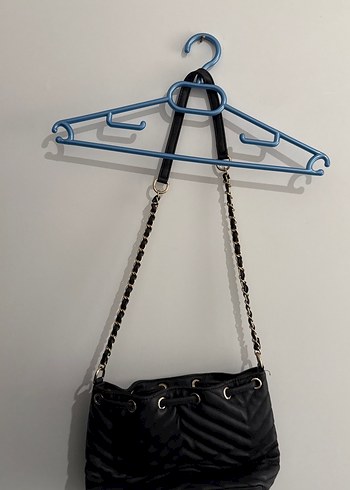 Siyah Süet Zincir Detaylı Kadın Çanta - Görsel 2