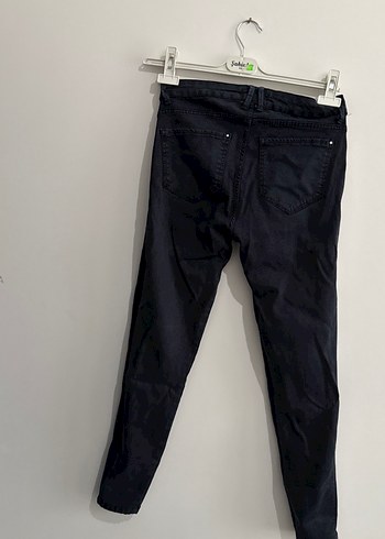 Siyah Dar Kesim Midi Kadın Kot Pantolon - Görsel 2