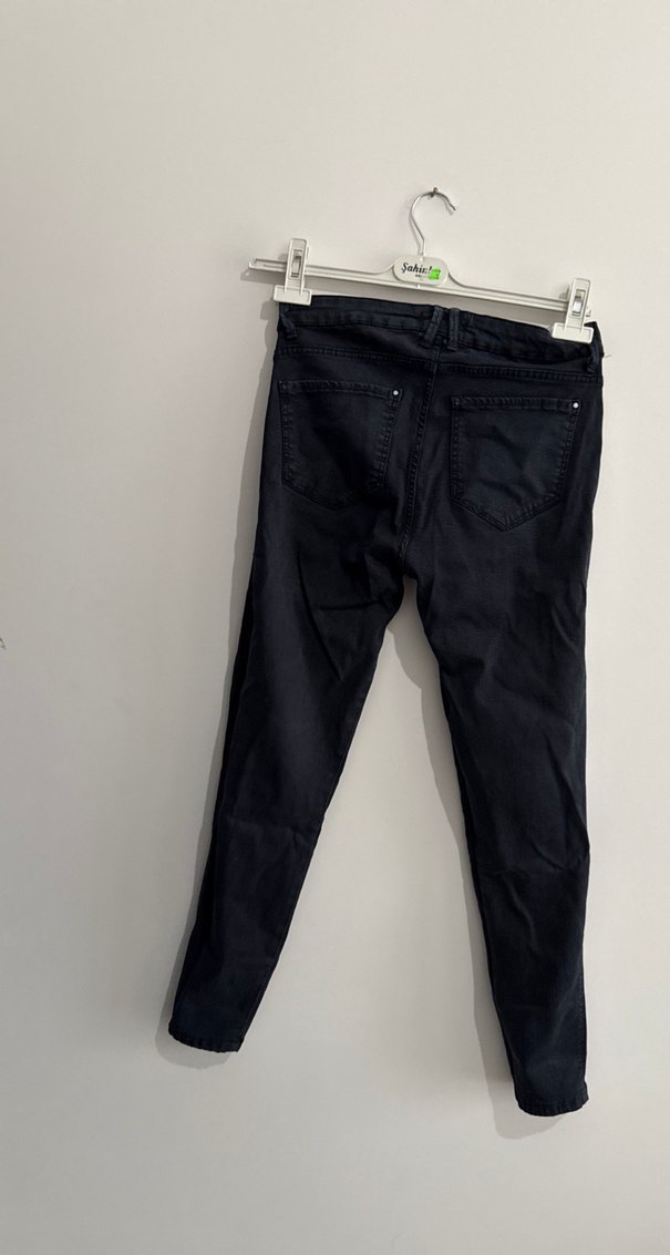 Siyah Dar Kesim Midi Kadın Kot Pantolon - Görsel 2