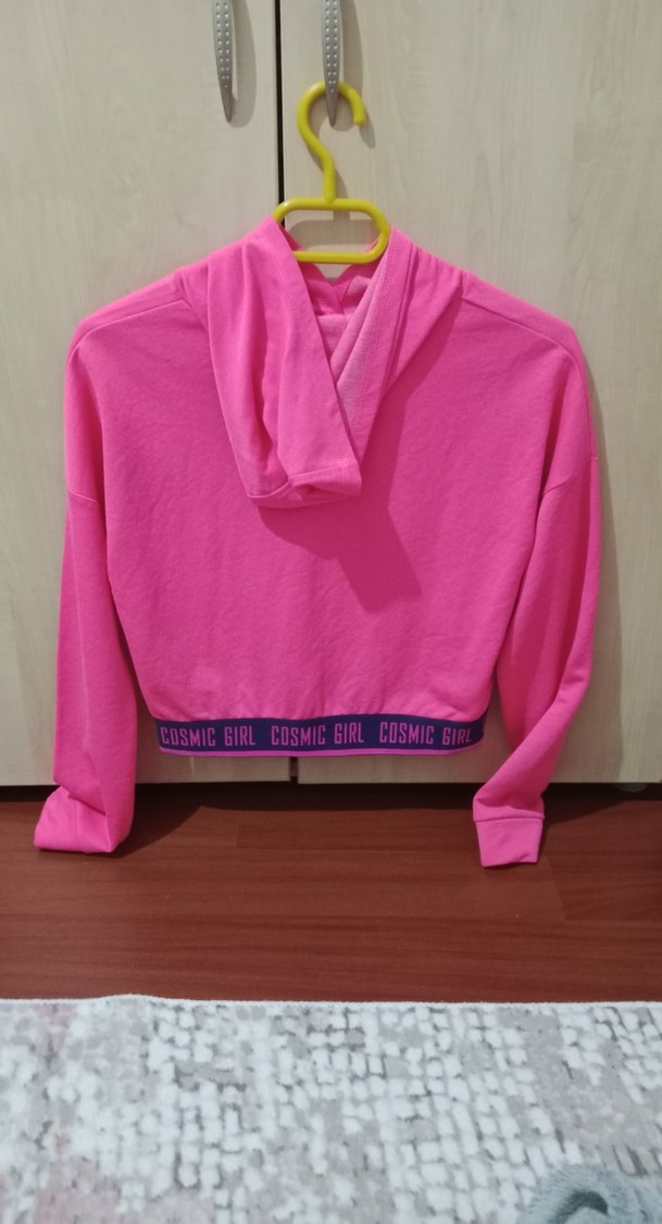 Pembe Uzun Kollu Kadın Sweatshirt - Görsel 2