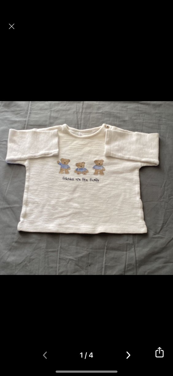 Dokulu tişört . Kalın 12/18 ay lekesiz defosuz - Görsel 2