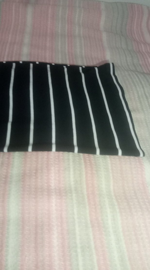 Siyah Beyaz Çizgili Mini Kadın Elbise - Görsel 3