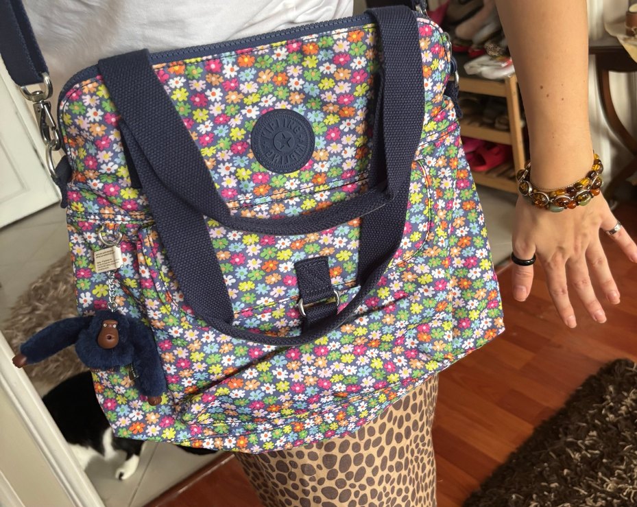 Çiçek Desenli Çok Renkli Kadın Çapraz Çanta - Görsel 4