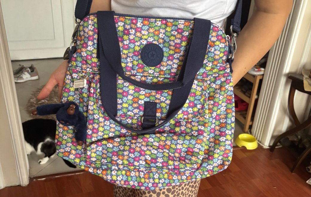 Çiçek Desenli Çok Renkli Kadın Çapraz Çanta - Görsel 2