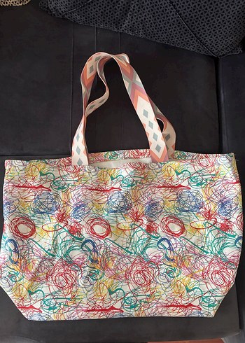 Renkli Tie-Dye Kadın Çanta Fermuarlı - Görsel 2