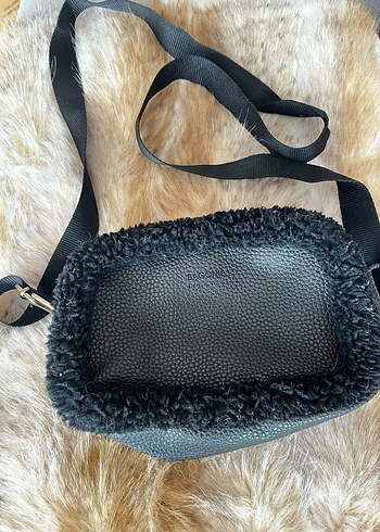Gri Kürklü Deri Kadın Çanta - Görsel 2