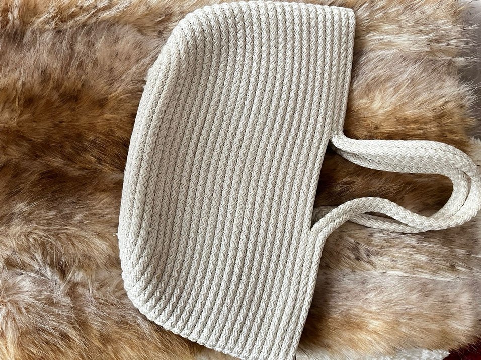 Kürk Detaylı Bej Yılan Desenli Bohem Çanta - Görsel 2