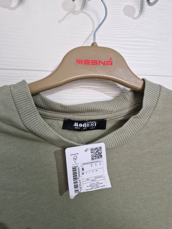 Defacto Kadın Haki Sweatshirt - Görsel 3