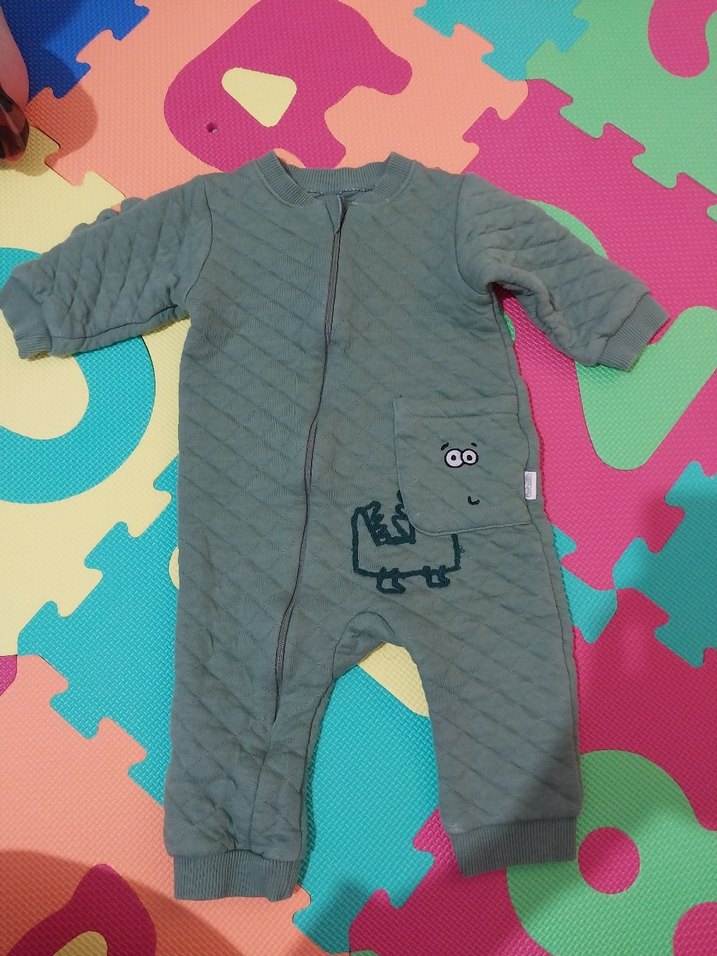 Yeşil Erkek Bebek Fermuarlı Tulum - Görsel 5