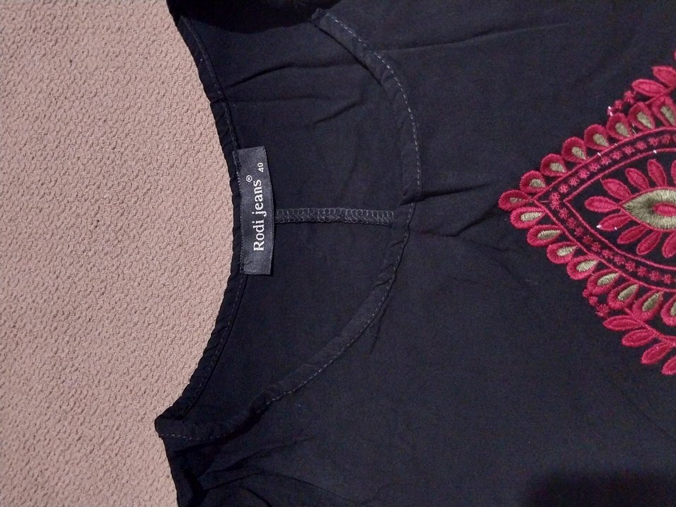 Etnik Nakışlı Siyah Uzun Bohem Elbise - Görsel 2