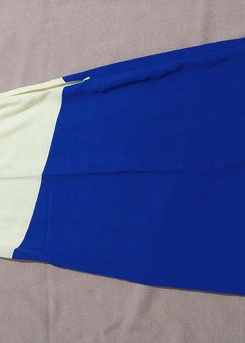 trendyol 40 beden açık sari ve lacivert elbise - Görsel 4