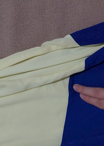 trendyol 40 beden açık sari ve lacivert elbise - Görsel 2