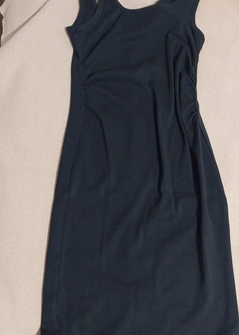 Siyah Hamile Midi Elbise - Görsel 2