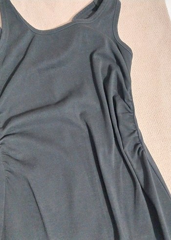 Siyah Hamile Midi Elbise - Görsel 3