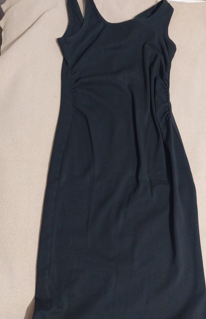 Siyah Hamile Midi Elbise - Görsel 2