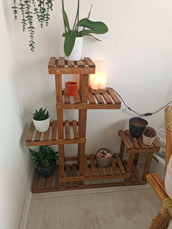 Kahverengi Ahşap Çok Katlı Saksılık yeni - Görsel 4