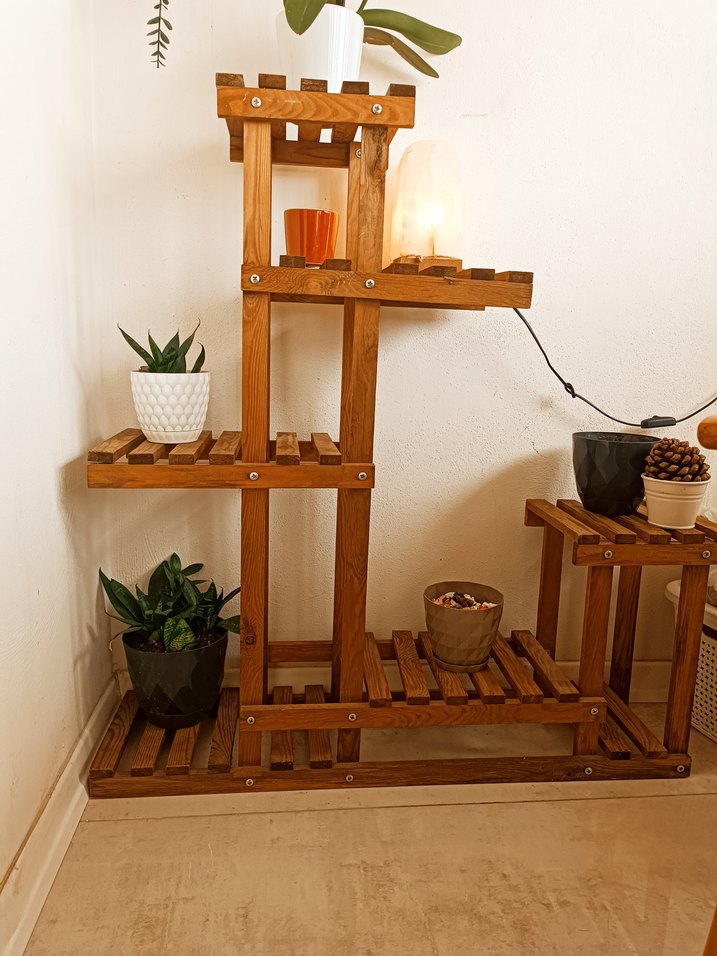 Kahverengi Ahşap Çok Katlı Saksılık yeni - Görsel 2