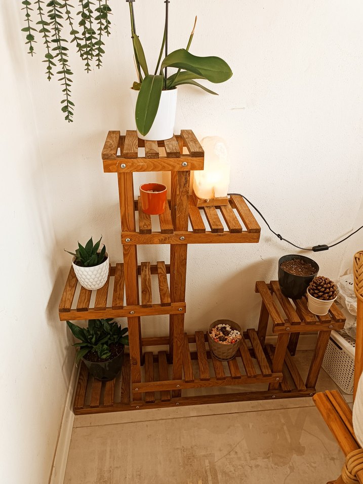Kahverengi Ahşap Çok Katlı Saksılık yeni - Görsel 3