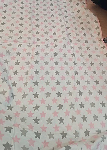 Pamuklu Pembe Yıldız Desenli Çocuk pike - Görsel 4