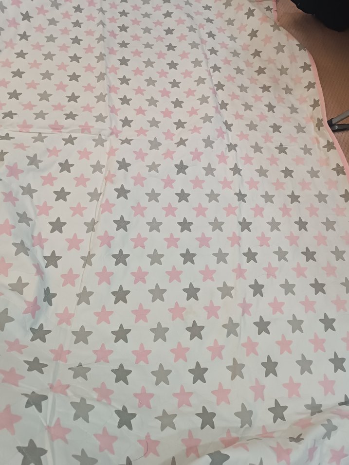 Pamuklu Pembe Yıldız Desenli Çocuk pike - Görsel 4