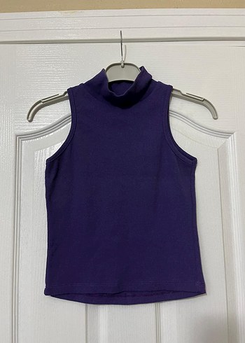 Bordo Yüksek Yaka Kolsuz Basic Atlet - Görsel 2