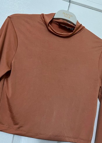 Uzun Kollu Yüksek Yakalı İnce Sweatshirt - Görsel 2