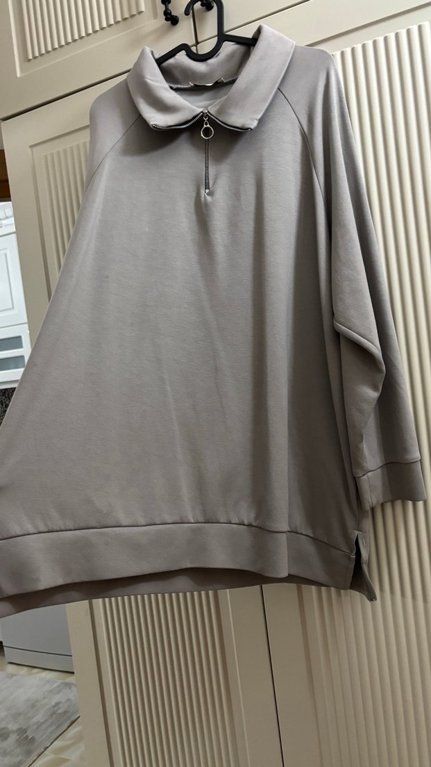 Yarım Fermuarlı Kadın Sweatshirt - Görsel 2