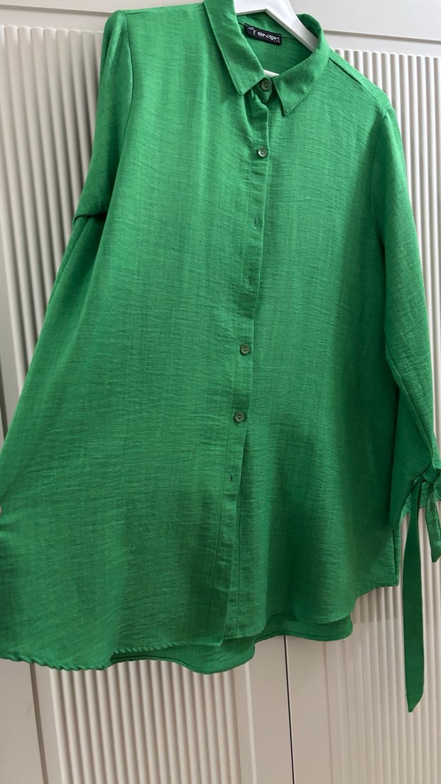 Yeşil Kadın Gömlek - Görsel 3