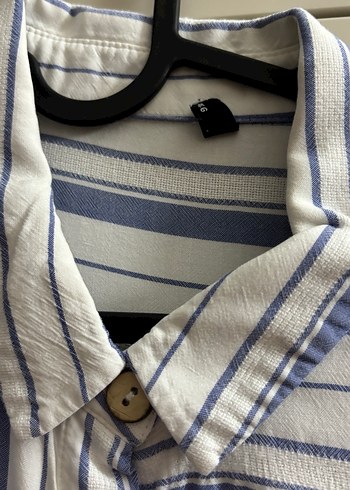 Mavi Çizgili Uzun Kollu gömlek - Görsel 4